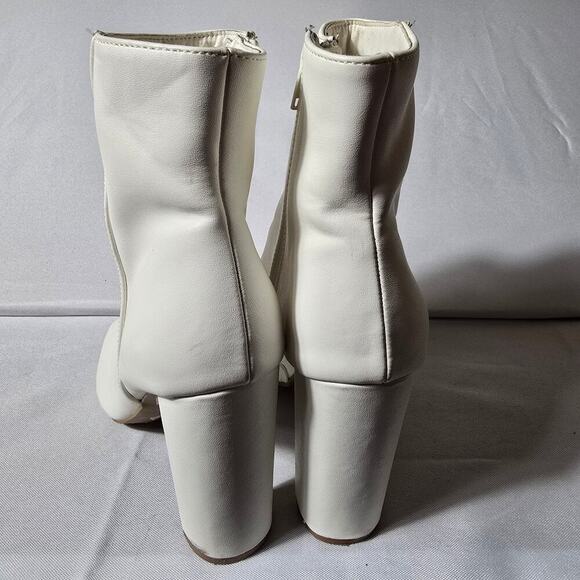 Womens White Heel Open Toe Shoes Size 7.5 - Picture 3 of 9